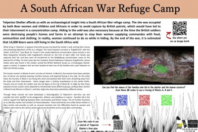 Figure 2. An information board for Telperion Shelter’s South African war-period graffiti.